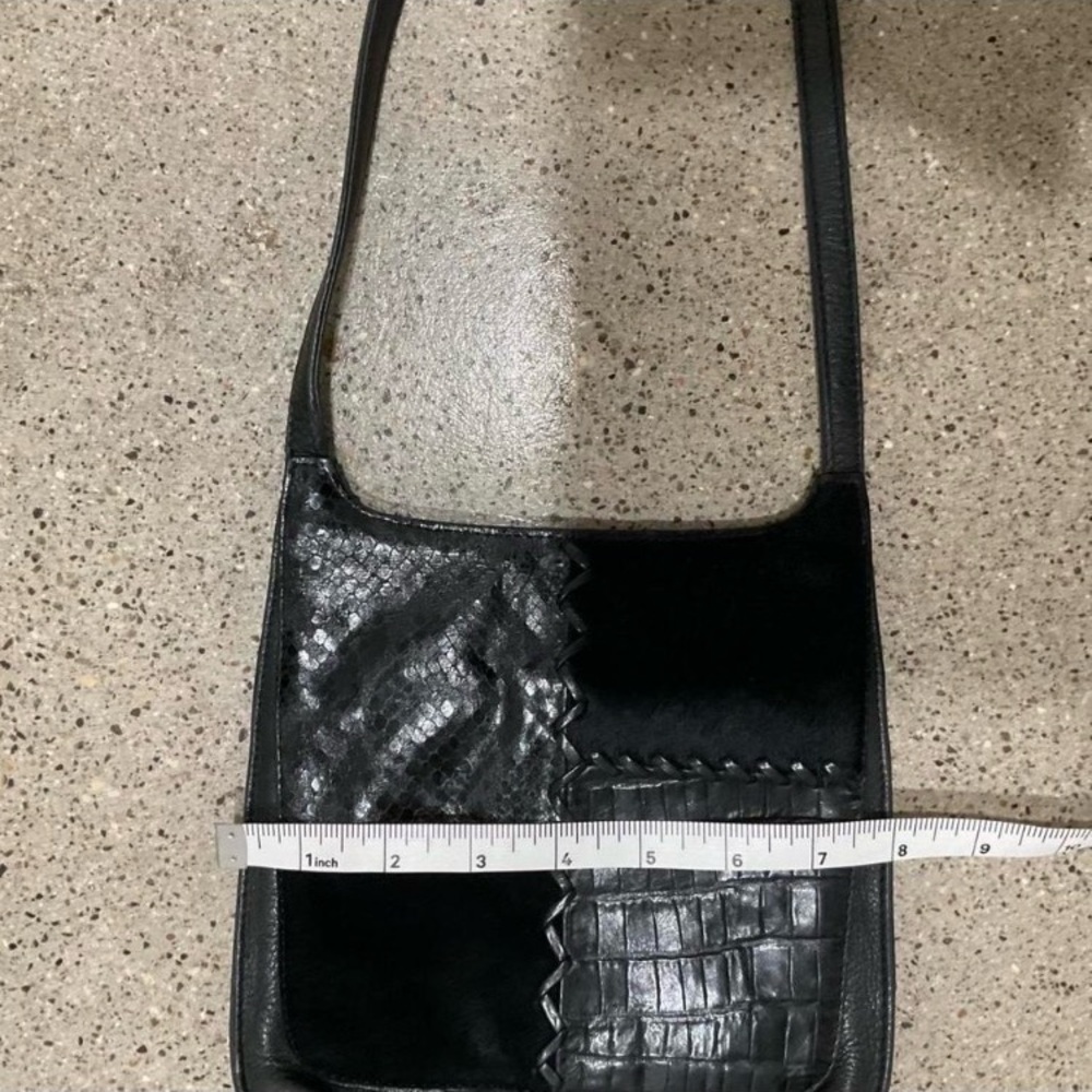 FOSSIL Vintage Elegant Black Patchwork Crossbody … - image 5